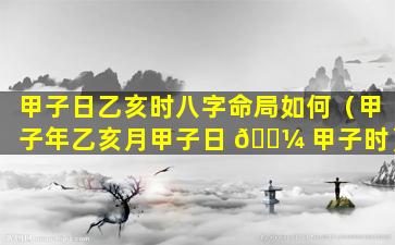 甲子日乙亥时八字命局如何（甲子年乙亥月甲子日 🌼 甲子时）